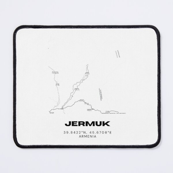 Item preview, Jermuk Armenia Minimalist City Map with Coordinates | Black and White Street Map Art Print designed and sold by RM-Journey.