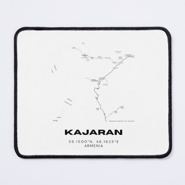 Item preview, Kajaran Armenia Minimalist City Map with Coordinates | Black and White Street Map Art Print designed and sold by RM-Journey.