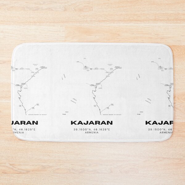 Item preview, Kajaran Armenia Minimalist City Map with Coordinates | Black and White Street Map Art Print designed and sold by RM-Journey.