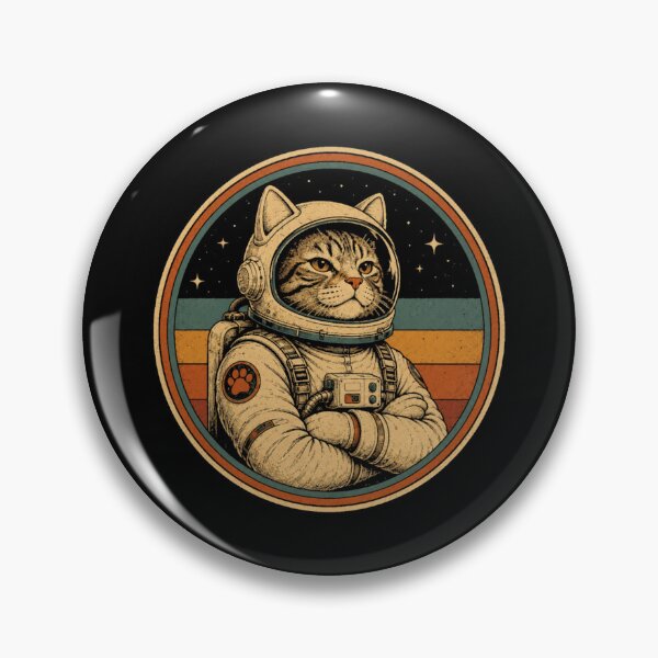 Item preview, retro cat astronaut space adventure vintage cosmic explorer designed and sold by CITY-SHOPPING.
