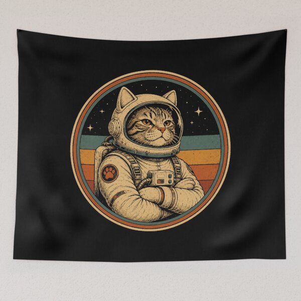 Item preview, retro cat astronaut space adventure vintage cosmic explorer designed and sold by CITY-SHOPPING.