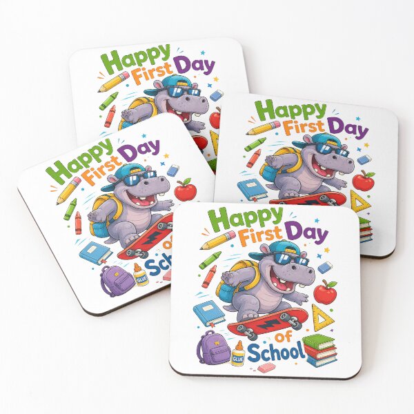 Item preview, Happy First Day of School Cute Hippo Classroom Celebration designed and sold by QuiteOrbit.