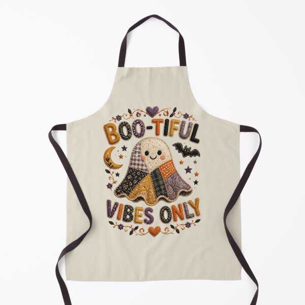 Item preview, Boo-tiful Vibes Only Patchwork Ghost Halloween Design designed and sold by Panom Suavichien.