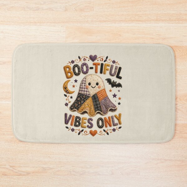 Item preview, Boo-tiful Vibes Only Patchwork Ghost Halloween Design designed and sold by Panom Suavichien.