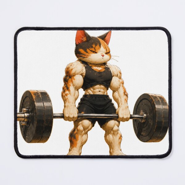 Item preview, Funny Buff Gym Cat Deadlift Vintage Fitness Cartoon Design designed and sold by Digistore1221.