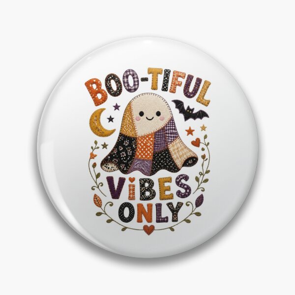 Item preview, Boo-tiful Vibes Only Cute Patchwork Ghost Design designed and sold by Panom Suavichien.