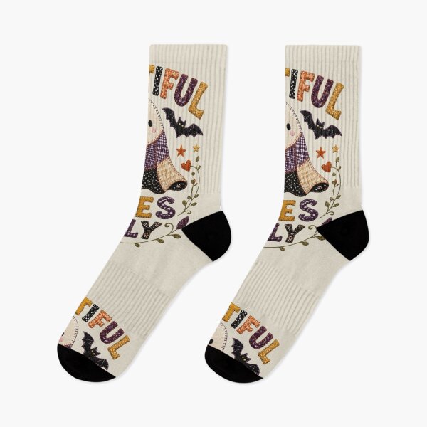Item preview, Boo-tiful Vibes Only Cute Patchwork Ghost Design designed and sold by Panom Suavichien.