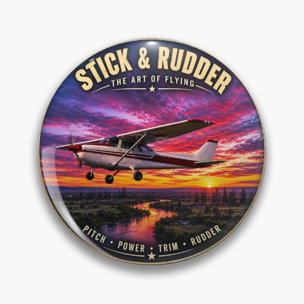 Item preview, Stick & Rudder Vintage Aviation Poster | Sunset Flight Art Print & Pilot Gift designed and sold by Swanny's Custom T-shirt and Gift Designs.