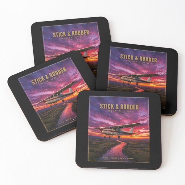 Item preview, Stick & Rudder Vintage Aviation Poster | Sunset Flight Art Print & Pilot Gift designed and sold by Swanny's Custom T-shirt and Gift Designs.