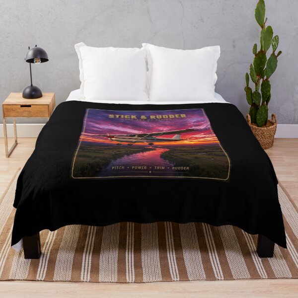 Item preview, Stick & Rudder Vintage Aviation Poster | Sunset Flight Art Print & Pilot Gift designed and sold by Swanny's Custom T-shirt and Gift Designs.