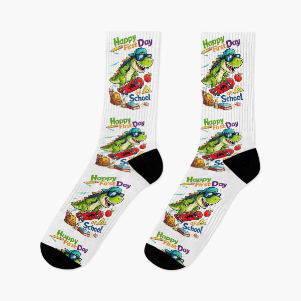 Item preview, Happy First Day of School Funny Dinosaur Skateboard Back To School designed and sold by QuiteOrbit.