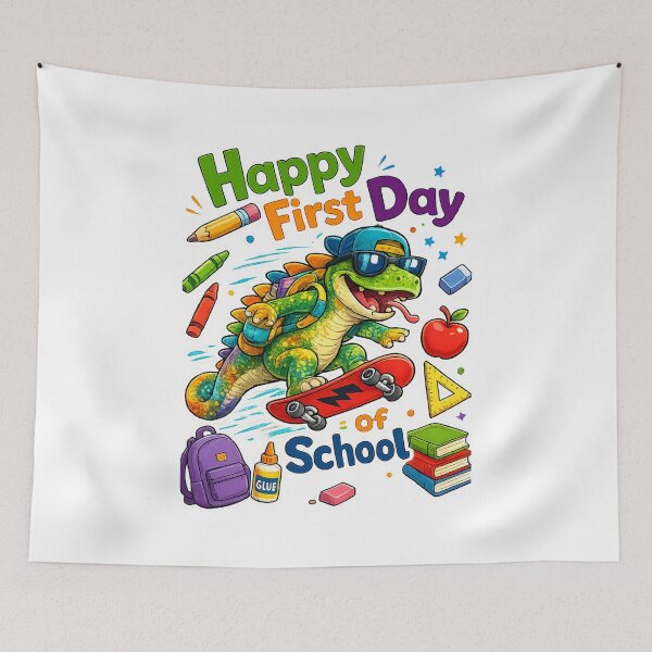 Item preview, Cute Chameleon Skater Happy First Day of School Teacher Student Gift designed and sold by QuiteOrbit.