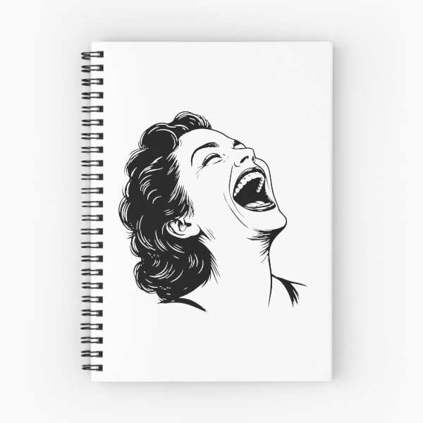 Item preview, Woman Laughing Hysterically Unhinged Retro Illustration  designed and sold by tinydumbempire.