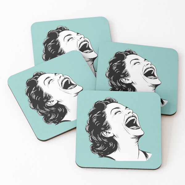 Item preview, Woman Laughing Hysterically Unhinged Retro Illustration  designed and sold by tinydumbempire.