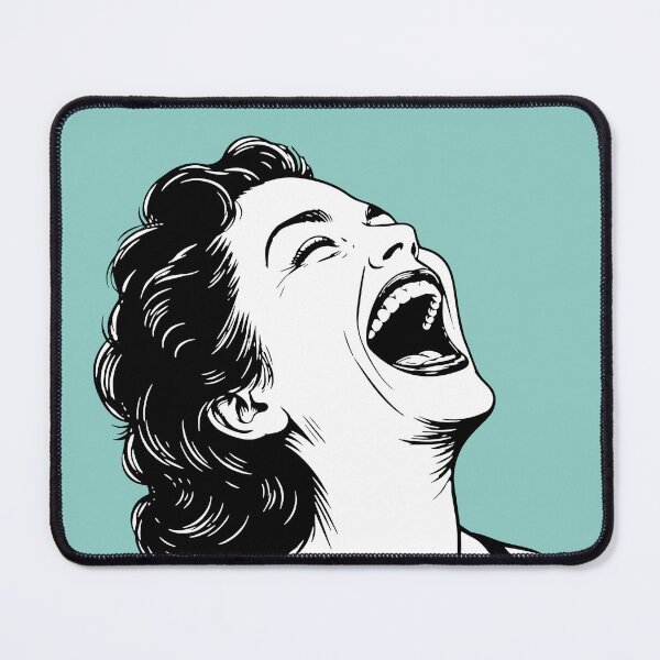 Item preview, Woman Laughing Hysterically Unhinged Retro Illustration  designed and sold by tinydumbempire.