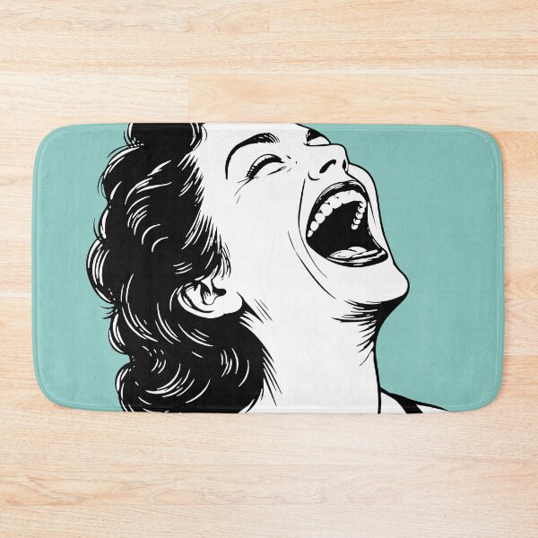 Item preview, Woman Laughing Hysterically Unhinged Retro Illustration  designed and sold by tinydumbempire.