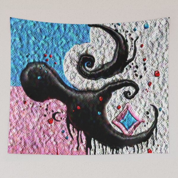 Item preview, yin and flow C rough canvas colorful geometric abstract design designed and sold by SmashingDeals.
