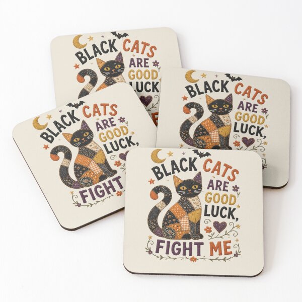 Item preview, Black Cats Are Good Luck Patchwork Cat Halloween Design designed and sold by Panom Suavichien.