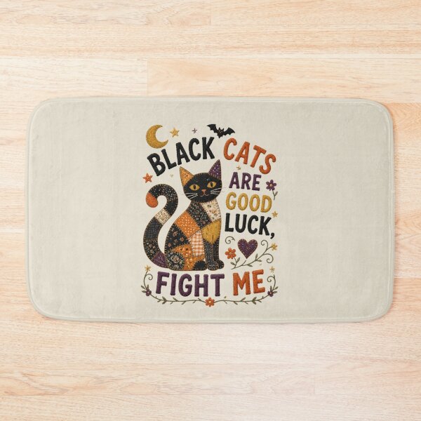 Item preview, Black Cats Are Good Luck Patchwork Cat Halloween Design designed and sold by Panom Suavichien.