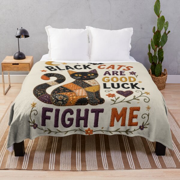 Item preview, Black Cats Are Good Luck Patchwork Cat Halloween Design designed and sold by Panom Suavichien.