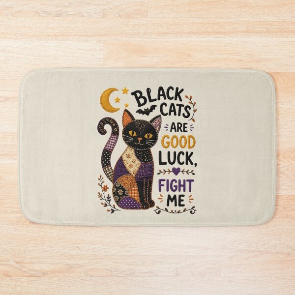 Item preview, Black Cats Are Good Luck Cute Patchwork Cat Design designed and sold by Panom Suavichien.