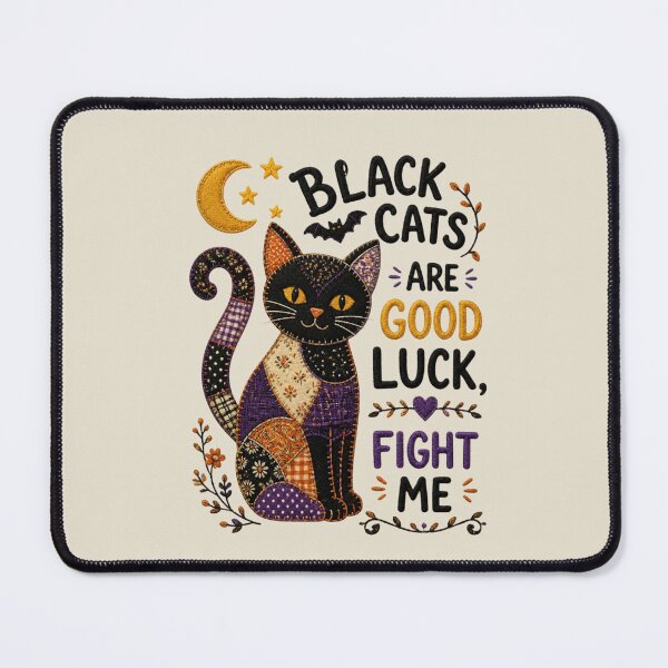 Item preview, Black Cats Are Good Luck Cute Patchwork Cat Design designed and sold by Panom Suavichien.