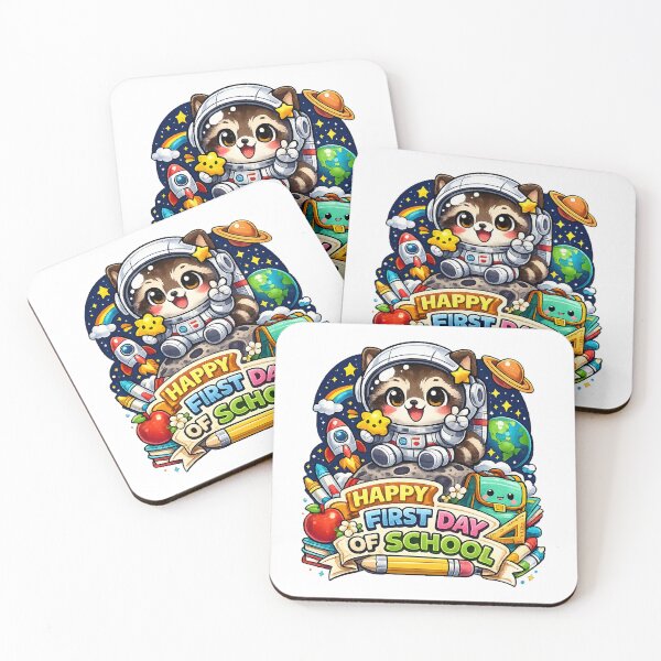 Item preview, First Day of School Cute Raccoon Space Astronaut Teacher Boys Kids designed and sold by QuiteOrbit.
