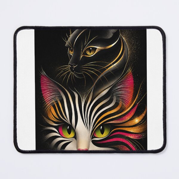 Item preview, Luxury Black Cat & Colorful Abstract Feline Portrait | Shimmer Art Die-Cut Sticker designed and sold by Arts121.