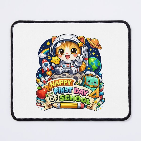 Item preview, Happy First Day of School Cute Cat Space Astronaut Teacher Boys Kids designed and sold by QuiteOrbit.