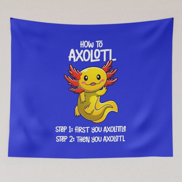 Item preview, Axolotl – How to axolotl - cute waving axolotl design (on dark colors) designed and sold by messy-nessie.
