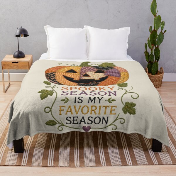 Item preview, Spooky Season Is My Favorite Season Patchwork Pumpkin Design designed and sold by Panom Suavichien.