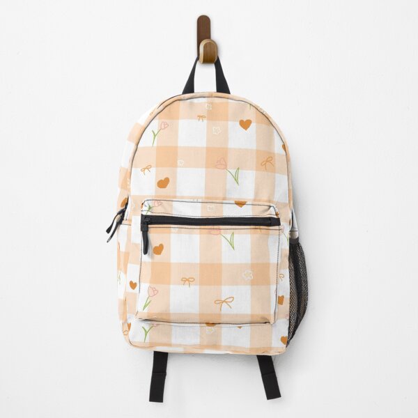 Item preview, Peach Gingham Floral Pattern | Cute Cottage Picnic Seamless Design designed and sold by littlepiig.