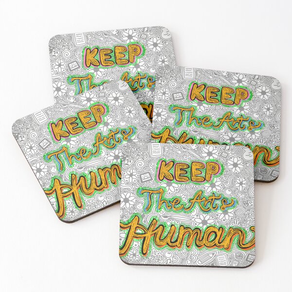 Item preview, Keep The Arts Human | Anti A.I. Art hand drawn doodles of creative arts designed and sold by LibrarianLauren.