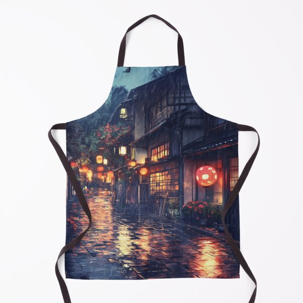 Item preview, Kyoto Rainy Night Street with Warm Lantern Lights and Reflections designed and sold by Whimsical Wayfarer.