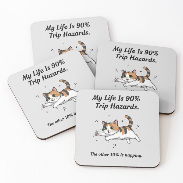 Item preview, ​The Other 10% Is Napping: Playful Pouncing Calico Cat designed and sold by OlgaLuna_design.