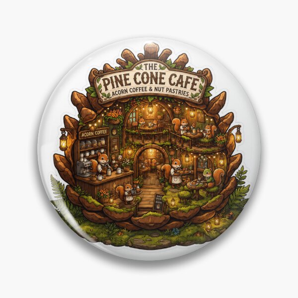 Item preview, Pine Cone Cafe | Cozy Woodland Coffee Shop | Cute Squirrel Café | Forest Cottagecore | Acorn Coffee House | Whimsical Animal Cafe | Woodland Fantasy Art designed and sold by MrDev.