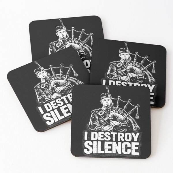 Item preview, I Destroy Silence Bagpiper Scottish Bagpipe Musician designed and sold by LiftyGifts.