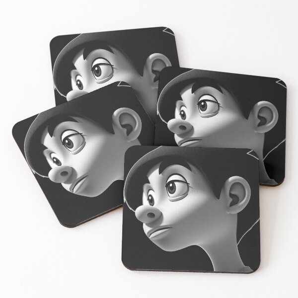 Item preview, Monochrome 3D Cartoon Character Portrait designed and sold by ARTWORKPIXELS.
