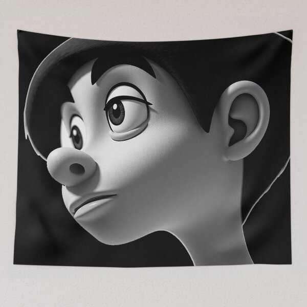 Item preview, Monochrome 3D Cartoon Character Portrait designed and sold by ARTWORKPIXELS.