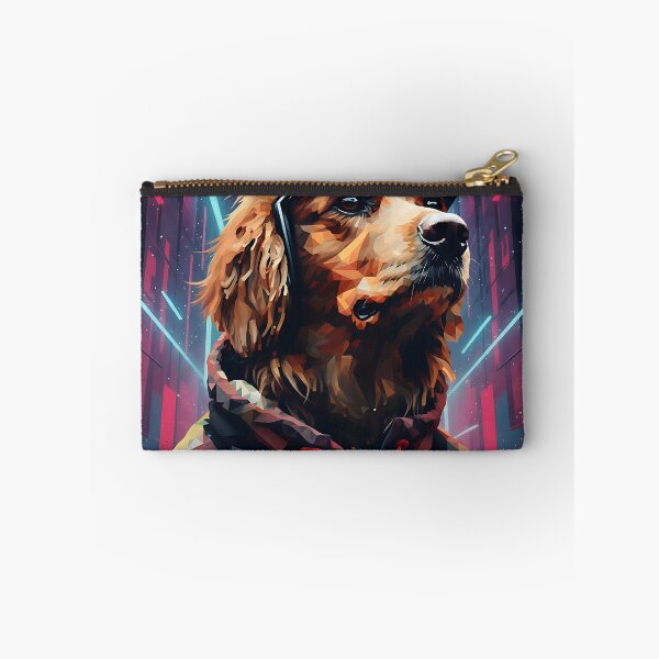 Item preview, Cyber Golden Retriever – Neon City Guardian | Futuristic Geometric Dog Art designed and sold by Atelier Nova.