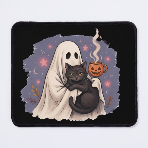 Item preview, Cute Ghost & Black Cat Spooky Season Halloween Cozy Autumn Gift designed and sold by Zizo-DR44.