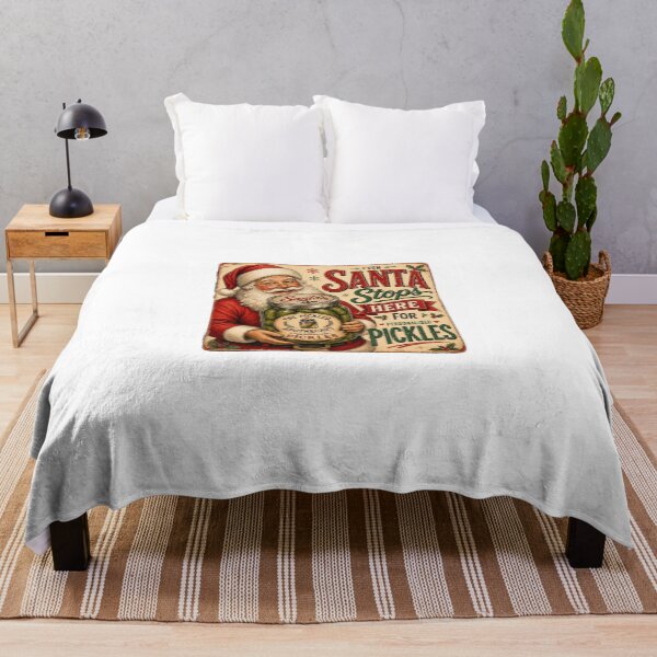 Item preview, Santa Stops Here for Personalised Pickles | Funny Retro Pickle Sticker designed and sold by Imagine Ink Design Studio.