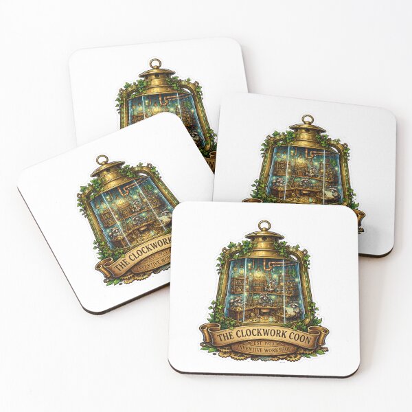 Item preview, The Clockwork Coon | Raccoon Inventor Workshop | Steampunk Woodland Art | Cozy Clockmaker Studio | Whimsical Forest Makers | Cottagecore Sticker designed and sold by MrDev.
