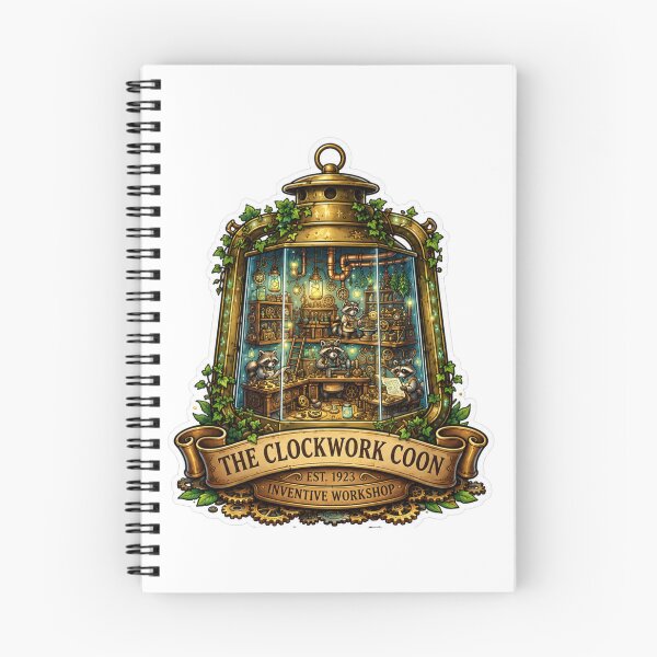 Item preview, The Clockwork Coon | Raccoon Inventor Workshop | Steampunk Woodland Art | Cozy Clockmaker Studio | Whimsical Forest Makers | Cottagecore Sticker designed and sold by MrDev.
