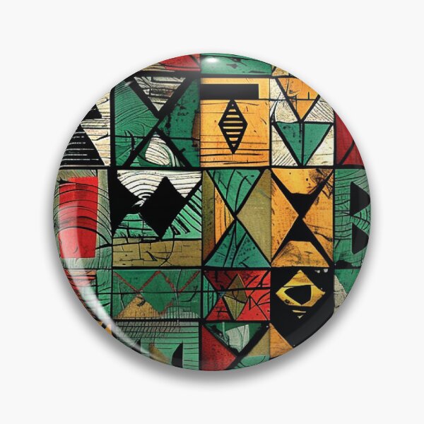 Item preview, African-Inspired Green, Yellow, And Red Vintage Geometric  designed and sold by DEC02.