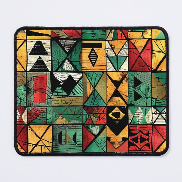 Item preview, African-Inspired Green, Yellow, And Red Vintage Geometric designed and sold by DEC02.