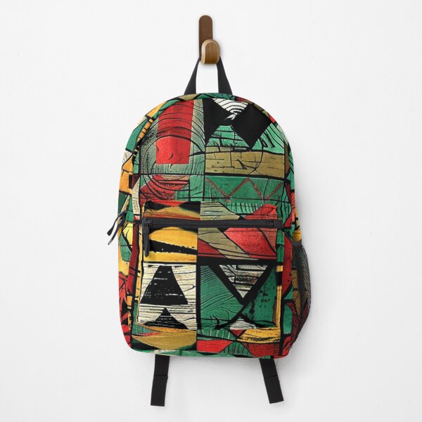 Item preview, African-Inspired Green, Yellow, And Red Vintage Geometric designed and sold by DEC02.