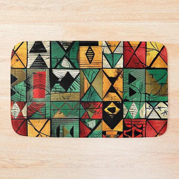 Item preview, African-Inspired Green, Yellow, And Red Vintage Geometric  designed and sold by DEC02.