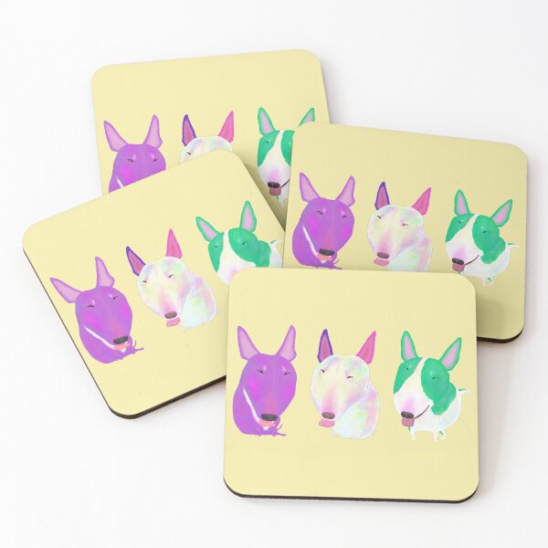 Item preview, Three Bull Terriers designed and sold by TamaAnimalArt.