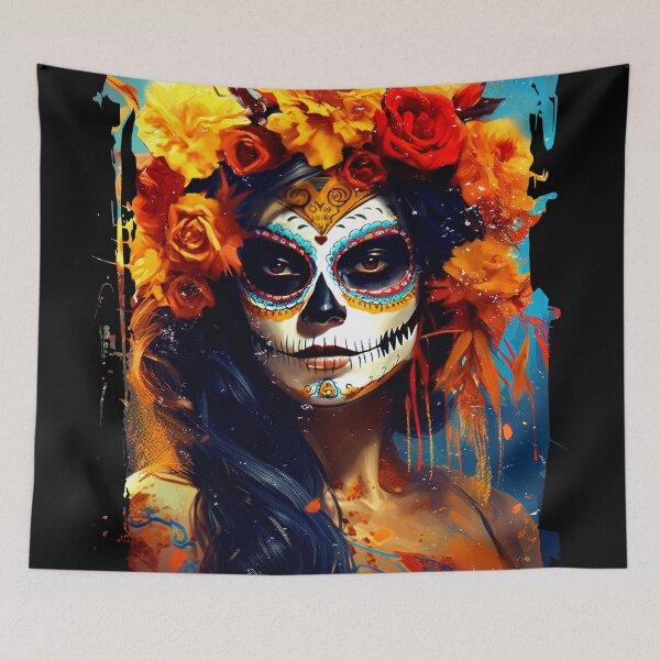 Item preview, Day Of The Dead Colorful Sugar Skull Woman   designed and sold by DEC02.
